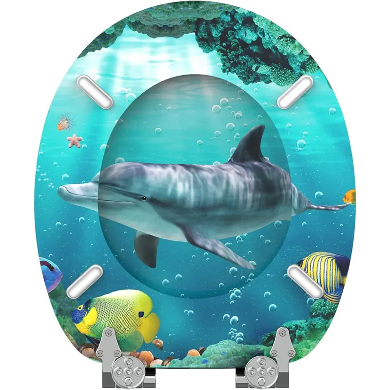 Close Toilet Seat, Wide Choice of New Toilet Seats, Stable Hinges, Easy to Mount (Dolphin) 6