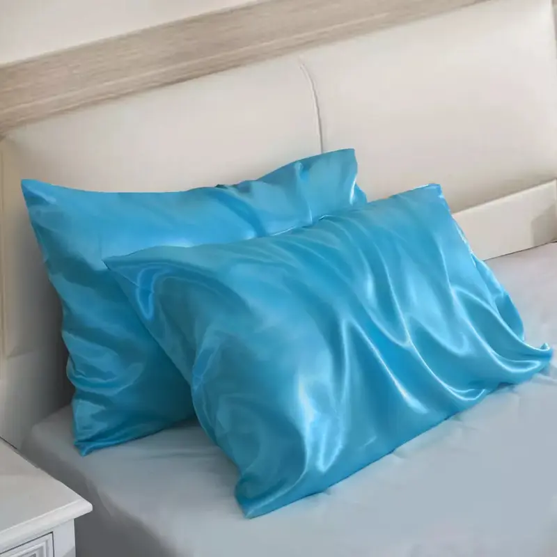 2 Pack Satin Silk Pillowcase For Hair & Skin Pillow Cases Cover Bedding Pair UK 6