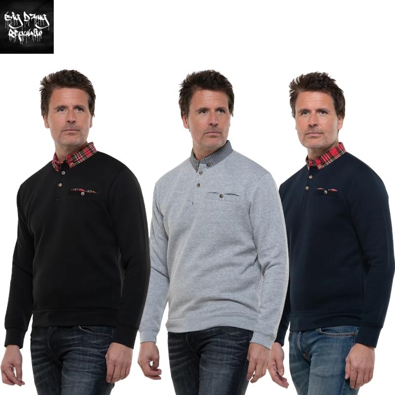 JJ Willis Men's Designer Urban Cotton Polo Sweatshirt, New Time Money Is Era Long Sleeve Classic Collar Menswear 0