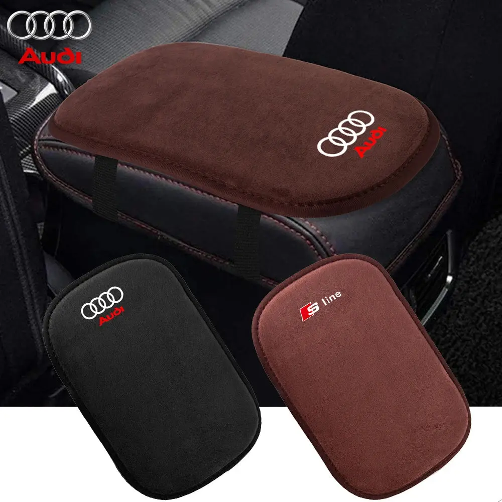 Audi SLINE Car Armrest Box Pad Central Console Armrest Box Protection Cover  A3 A4 B8 B9 A6 C5 C6 C7 A7 Q5 A5 A8 8V0 Q3 Q7 Q8