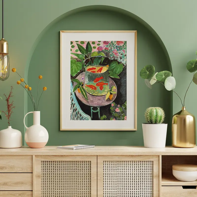 Henri Matisse Print: Goldfish (Premium Giclée Art Print of Modern Green Nature Fish Bowl Painting) Wall Art / Home Decor available Framed 2