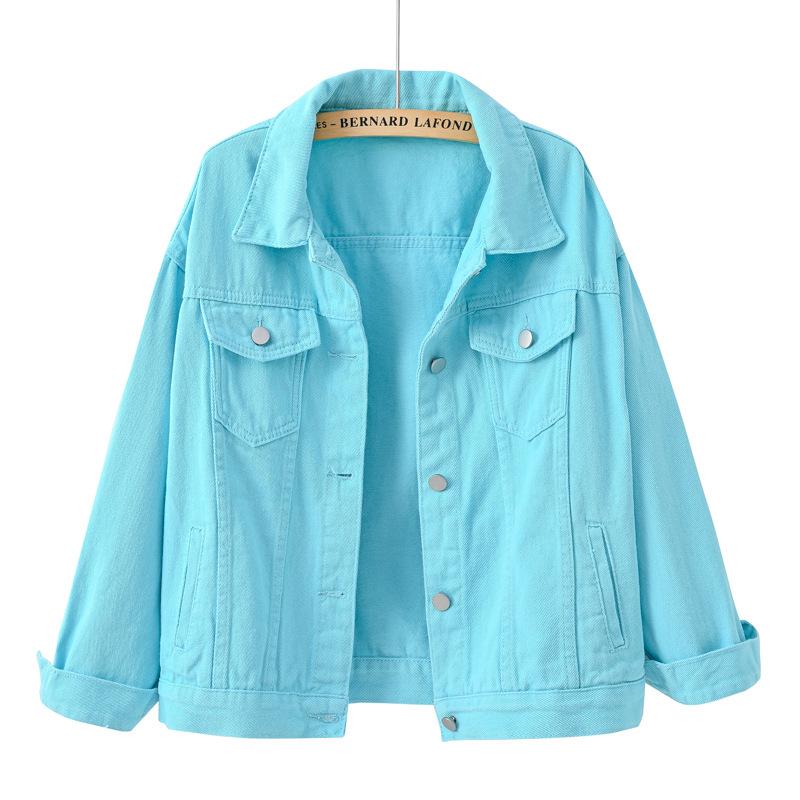 Product Introduction of 2024Spring autumn New Denim Jacket Women Casual Tops Short Coat Female color Jean Jackets Cotton Loose Outerwear Woman Tops 21