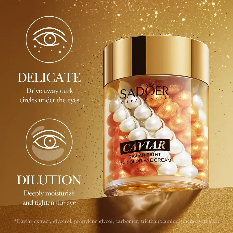 3Bottles/Set Spring Caviar Essence Eye Cream, Aloe Vera Nourishing Eye Cream,HA+B5 Hyaluronic Acid Eye Cream,Deeply Hydrating Refreshing Eye Care Lotion, Eye Skin Care Moisturizer, Skin Care Products for Women 2
