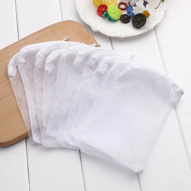 1-10x Nylon Mesh Zip Net Bag Aquarium Fish Tank Pond Filter Supplies Media Tool 0