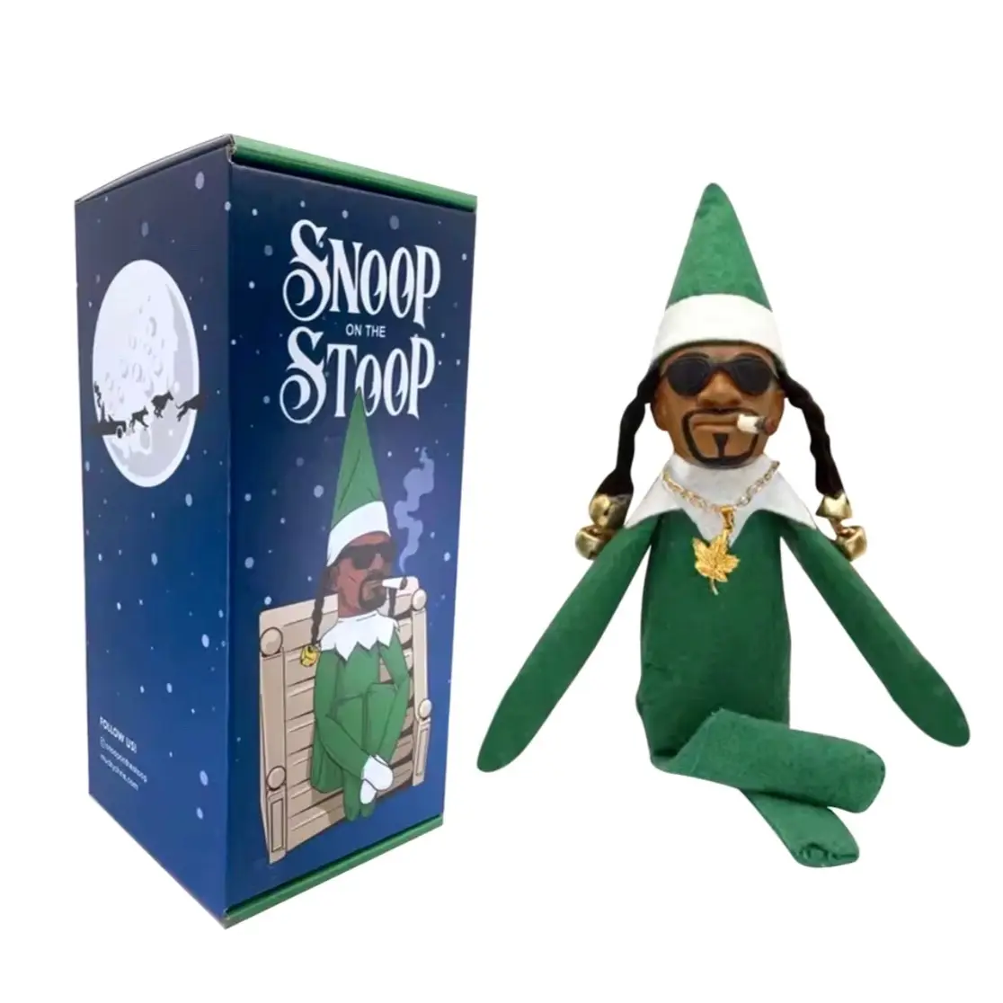 Snoop Dogg Elf Doll - Home Decoration: Spy on bent over, 25cm Height - Christmas