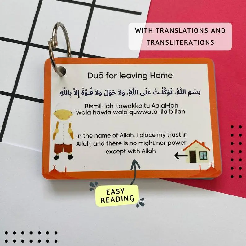 Daily Dua Cards, Islamic Flash Cards, Muslim Children Gift, Dua Cards, Quran, Dua Book, Arabic Dua Cards with Transliteration, Ramadan Gift