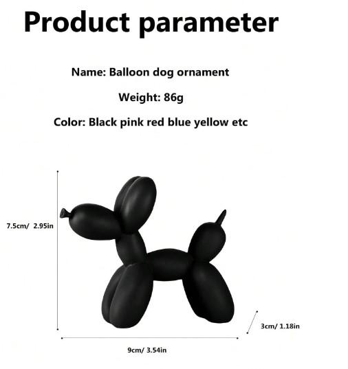 "1pc Handmade Resin Balloon Dog Statue Ornament | Cute White Animal Sculpture for Home Decoration | Perfect for Valentine's Day & Birthday Gifts" Minimalist Minimalist 6