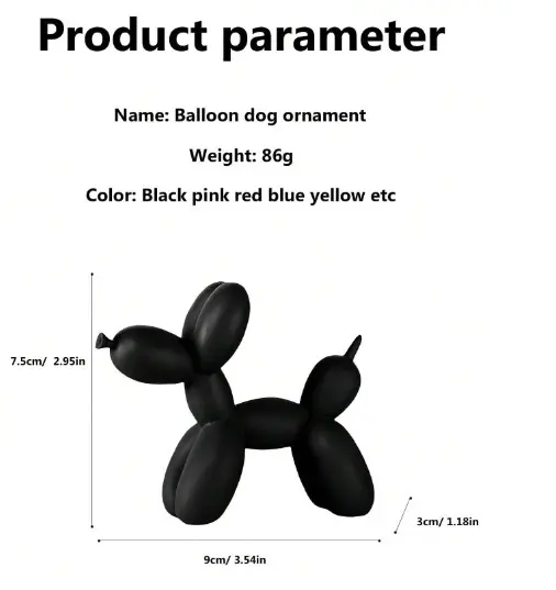 "1pc Handmade Resin Balloon Dog Statue Ornament | Cute White Animal Sculpture for Home Decoration | Perfect for Valentine's Day & Birthday Gifts" Minimalist Minimalist 6