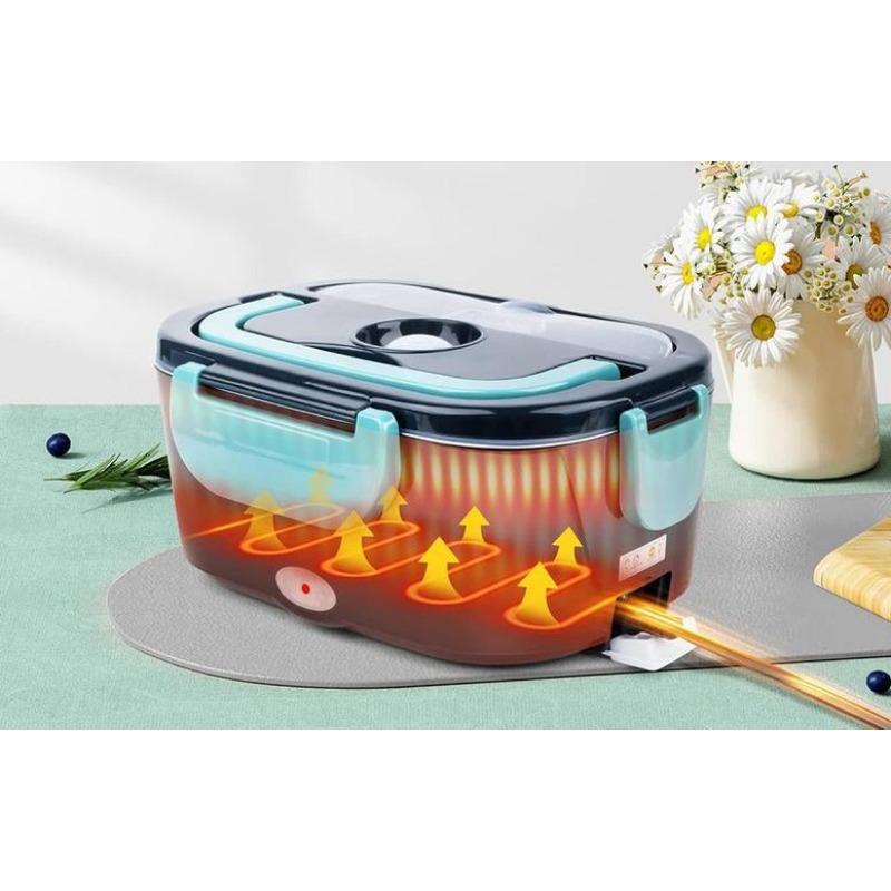 Electric lunch box, 60W Quick heating lunch box container, car plug-in food heating lunch box container, fork spoon and insulated handbag and fruit box, summer gift cutlery accessories, kitchen appliances, back-to-school supplies Tableware 3