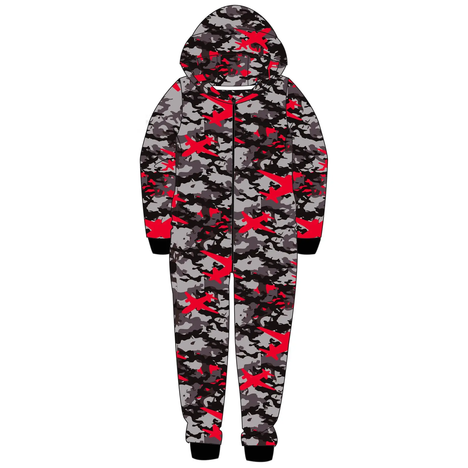 Kids Camouflage Fleece All In One Boys/Girls Childrens Jumpsuit Age 5-13 Years