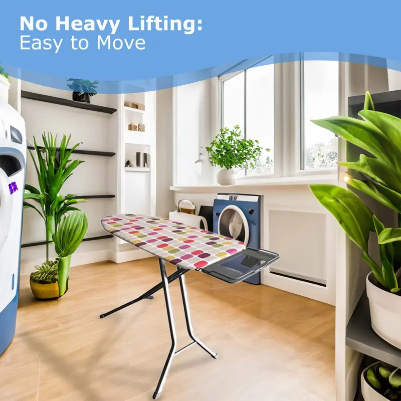105cm Foldable LARGE STRONG FOLDING IRON BOARD IRONING ADJUSTABLE HEIGHT IN SMALL SIZE LIGHT WEIGHT NONSLIP Accessories Stainless Steel Thick Cover Lightweight 6