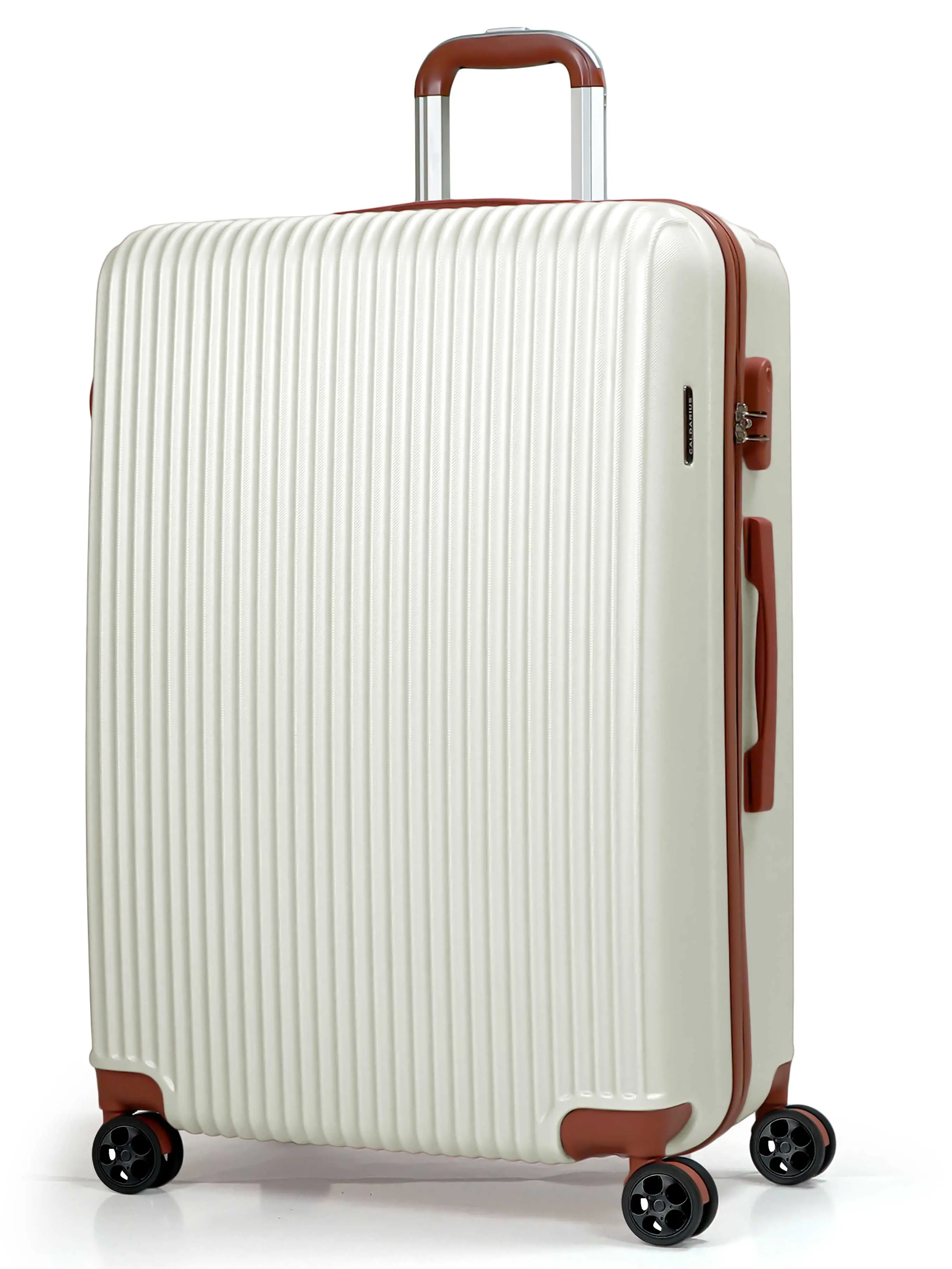 CALDARIUS Suitcase Large | Large Suitcase | Hard Shell | Large Suitcase |3 Digit Combination Lock|Lightweight l 4 Spinner Wheels|Large 28" Hold Check in Luggage| lTelescopic Handle Trolley (White)