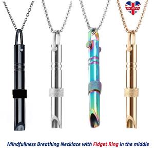 1PC Anxiety Relief Necklace,Anapana Breathing Necklace,Calm Carry for Anxiety-Portable Stainless Steel Whistle Anxiety Necklace for Breathing Exercises,Meditation, Anxiety Gifts for Men Women Unisex,Sports & Outdoor Charm Necklace Accessories Father's Day