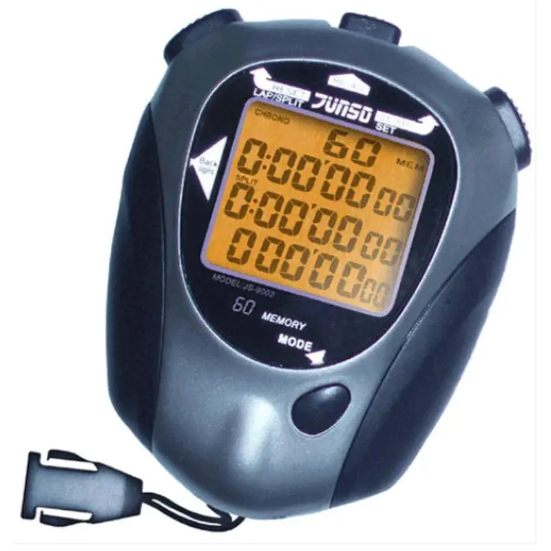 Sports Professional Stopwatch JS9002 / Water Resistant / Big LCD Panel 0