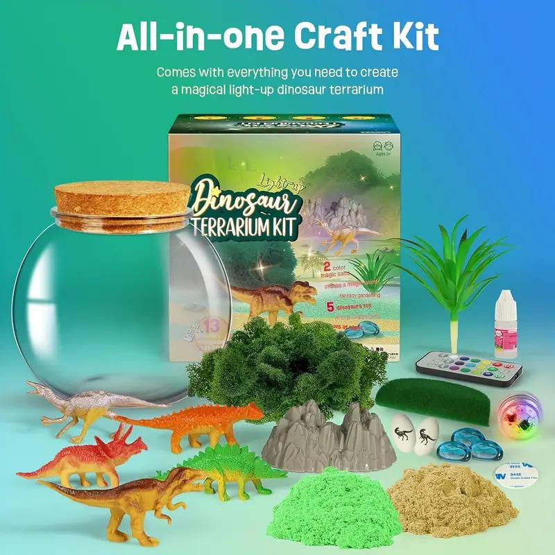 Dinosaur Terrarium Kit for Boys & Girls | Creative Dinosaur Gifts for Ages 4-12 | DIY Craft Activity, Fun Birthday Gift, Educational STEM Project, and Hands-On Learning Experience for Kids | Build & Grow Your Own Dino Habitat 5
