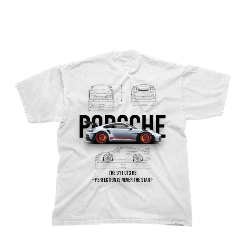 Porsche Inspired Car T Shirt [ BACK PRINT ] - Gt3 Rs Fan Back Print Shirt - 911 Car Racing Shirt - Sports Car T-Shirt For Him - Unisex Premium Cotton Tee tshirt design Casual Menswear 2