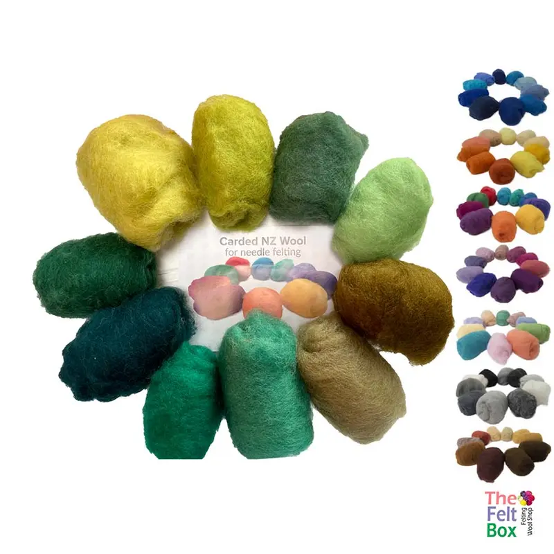 Carded Needle Felting Wool Shade Packs The Felt Box ® 100g 2
