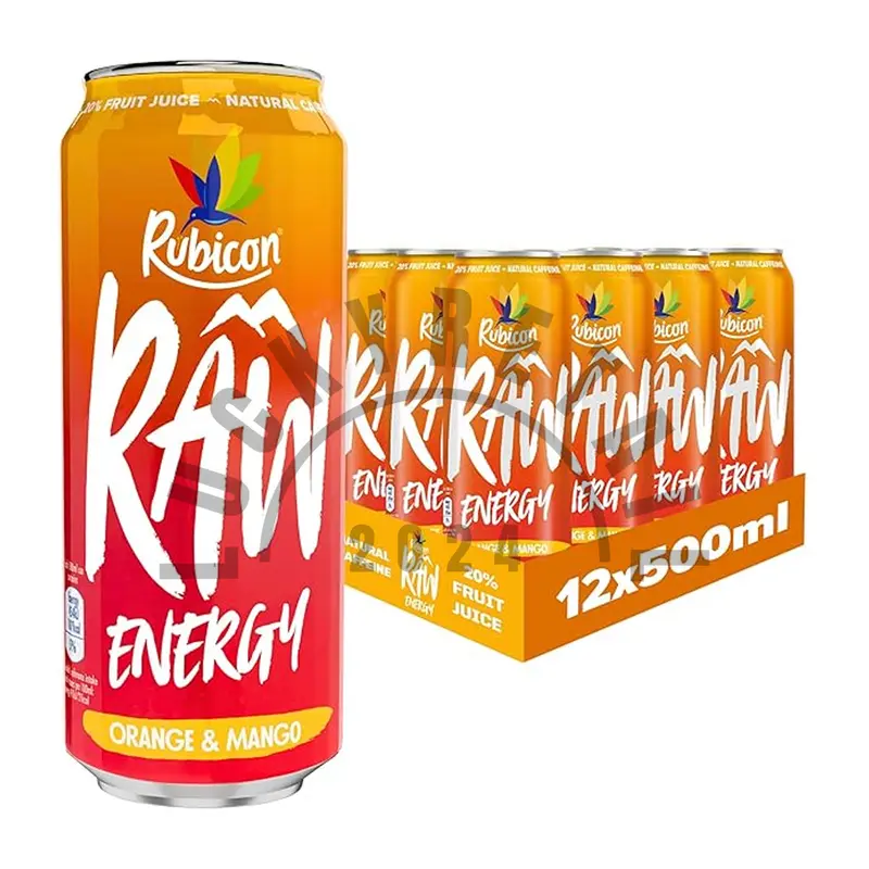 Rubicon Raw Energy Drink Sports Beverage 12 x 500ml Cans | Fruit Juice | Sports Beverage 5