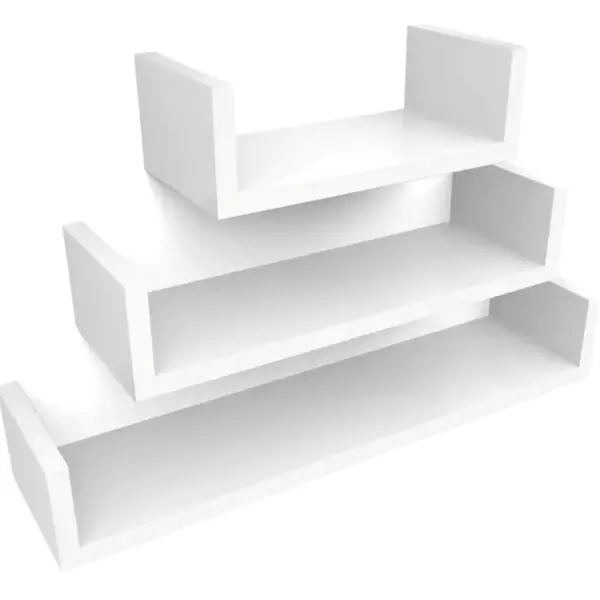 Wall Mounted U Shape Shelves Set of 3 for Display and Storage - Decor