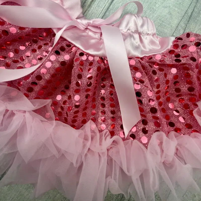 Baby Girls Pink Sequin Tutu Skirt with Bow Detail, Boutique Toddler Party Skirt 5