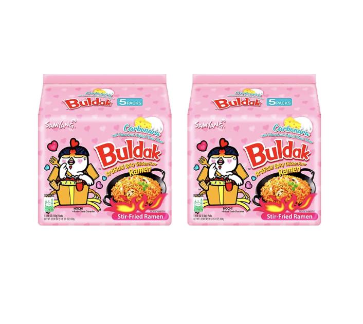 Halal Samyang Buldak Hot Chicken Carbonara Noodles (10 PCS) | Spicy Instant Buldak Ramen | Fire Noodles Buldak Bokkeum | Pansit Food | Halal-Certified Samyang Ramen for Quick & Easy Meals 6