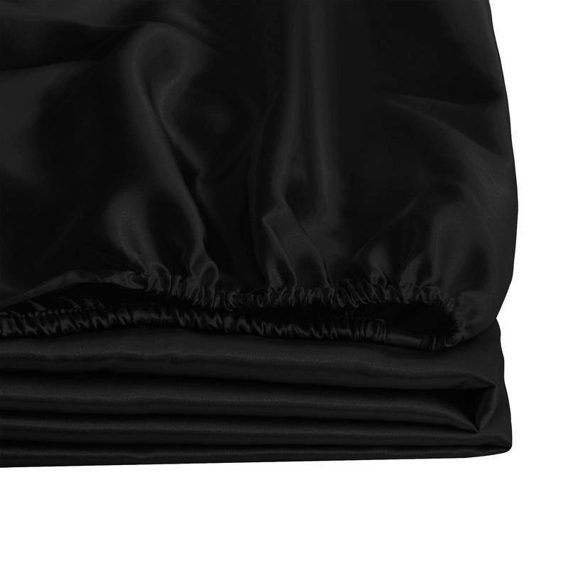 3Pcs Silky Satin Fitted Sheet Set 40cm Deep Mattress Cover Double & Pillowcase 3