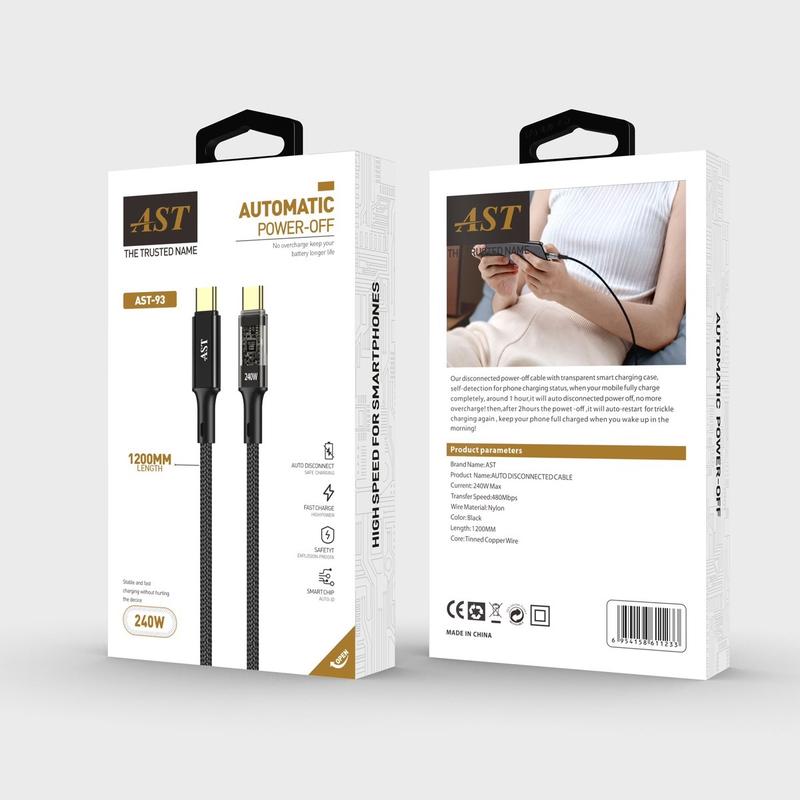Automatic power off 240w cabel For iPhone15 15 Pro Max 15 PLUS Data Charging Lead Wire USB TYPE C TO USB TYPEC Smartphone Cellphone Charger Electronic Mobile 4