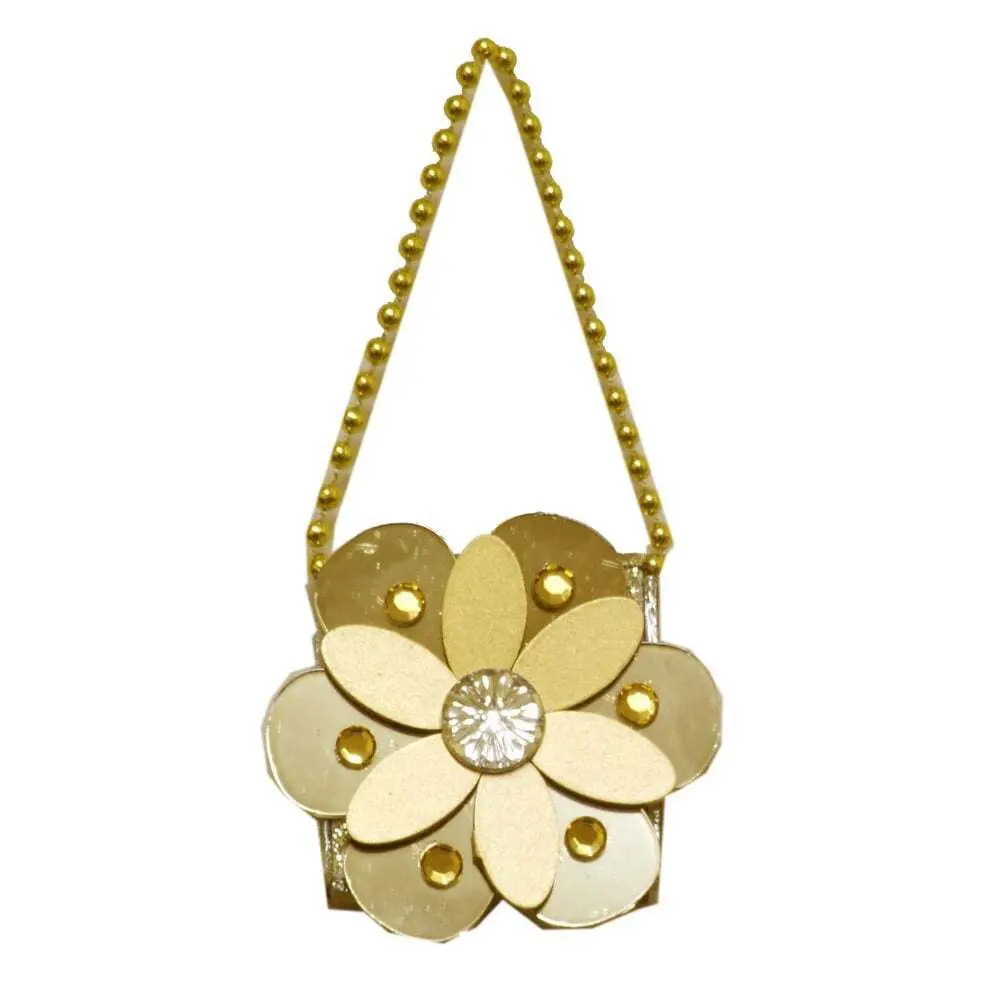 Gisela Graham Christmas Tree Decoration - Gold Flower Xmas Ornament - 7cm x 7cm