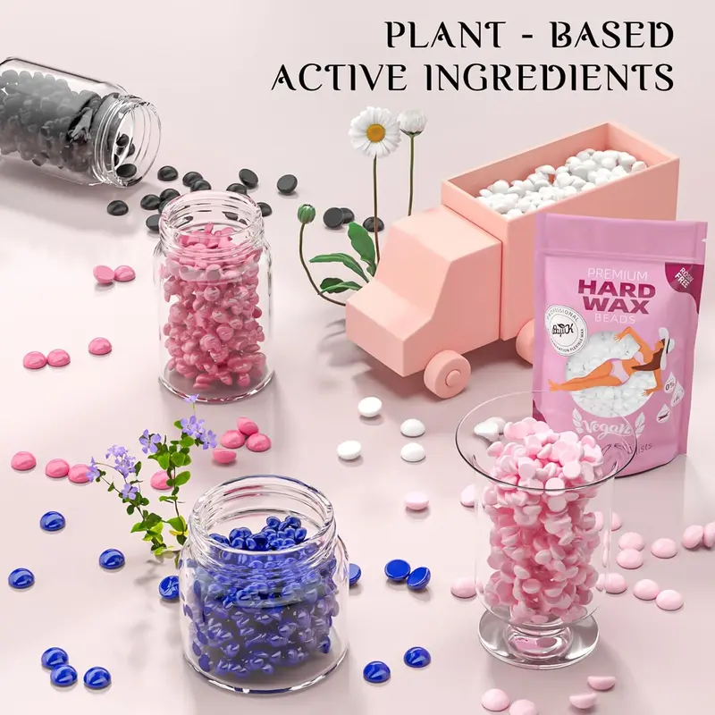 Wax Beads, BOYUJK Professional 500g Hard Wax Beads for Full Body, Facial and Legs, Painless Gentle Hair Removal Wax Beads for Women and Men (5 packs of 100g, Multi-colour) Comfort Cosmetic 3