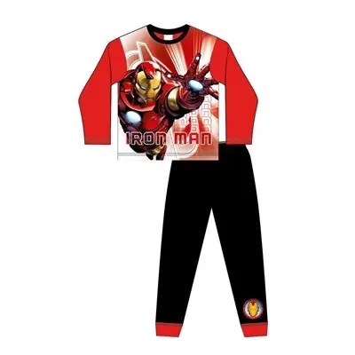 Marvel Boys Pyjamas Superheroes Avengers Nightwear Pjs Sleepwear Sublimation Pajamas Superhero Character Iron Man Captain America Hulk Black Panther Two Piece Set Long Sleeve Top Trousers Kids Childrens 4