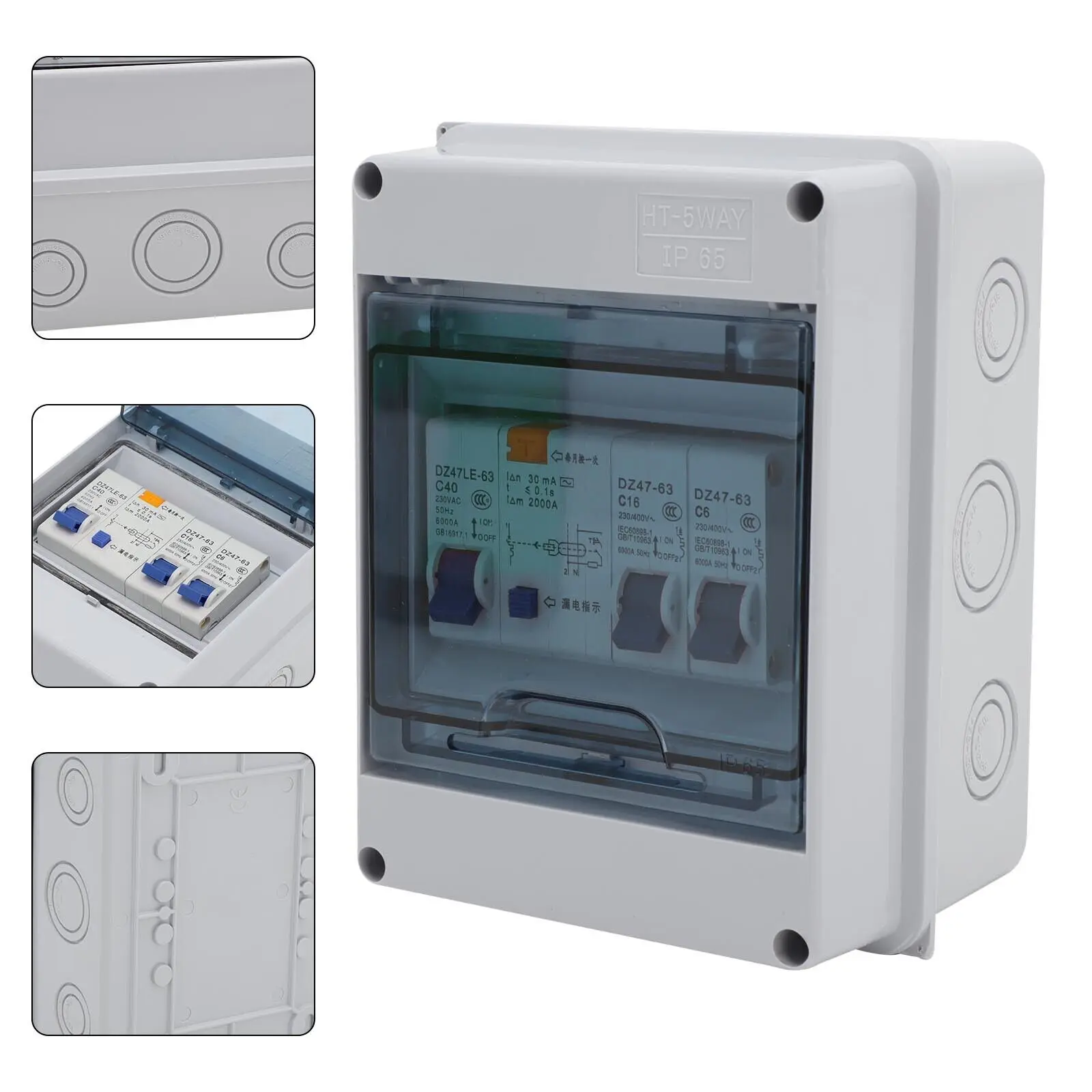 2 Way Garage Consumer Unit Enclosure Fuse Box C16 30mA RCD MCB Fuse Box - Waterproof