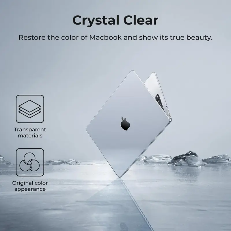 Macbook Air M3 M2 13.6 inch Case with Touch ID, Plastic Hard Shell, Smooth Shiny Surface 6