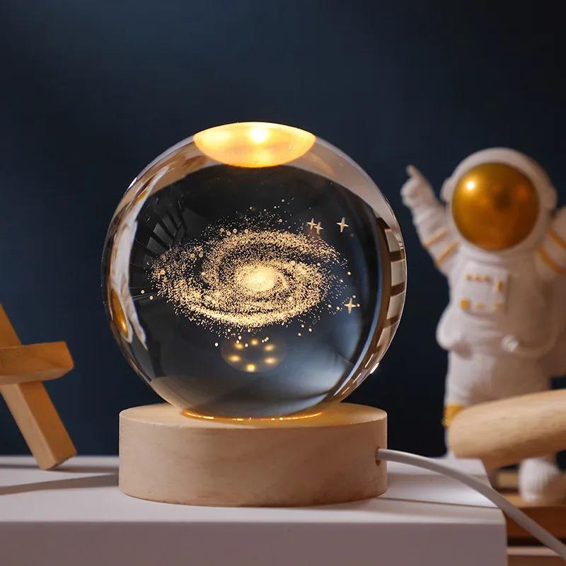 Product Introduction of Crystal Ball Night Light 3D Engraved Galaxy Crystal Globe with Warm LED Base, The Milky Way Lights as a Gift for Teens Boys and Girls 5