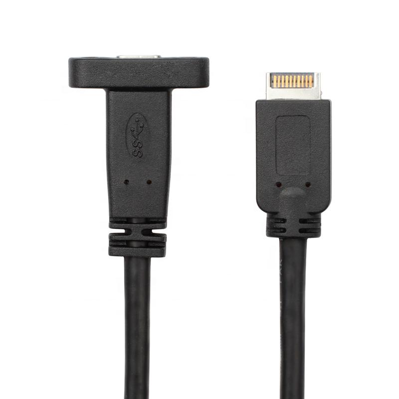 USB 3.1 Type-C Female Panel Mount to USB Type E 20 Pin 10Gbps 0.5m 2