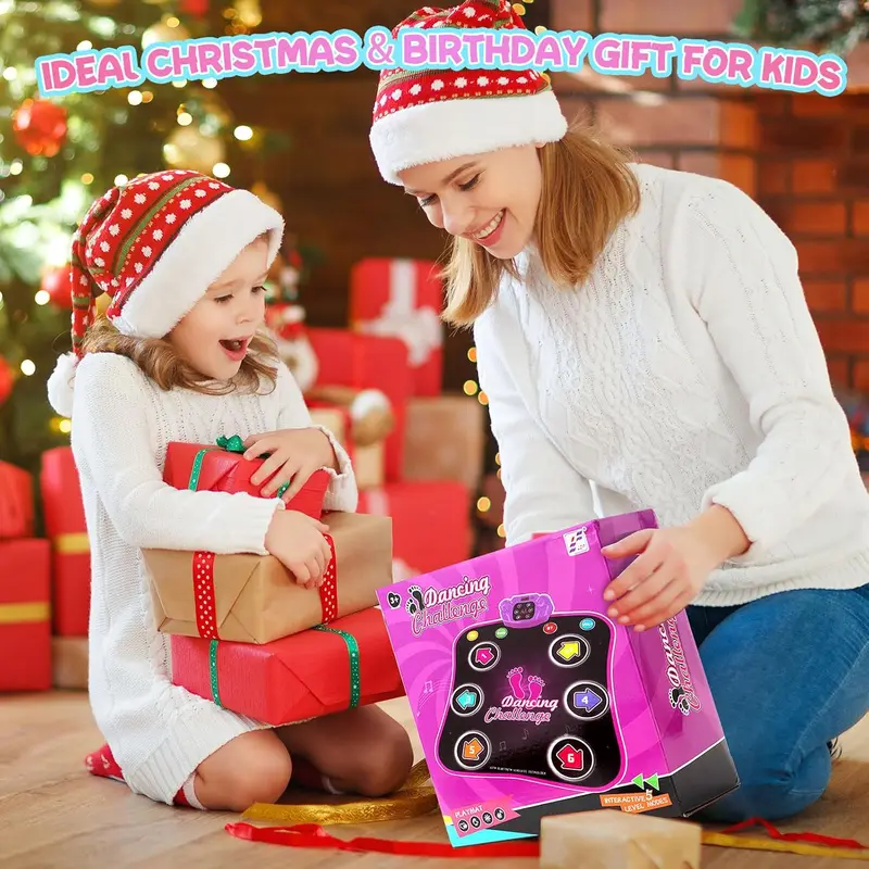 Kids Dance Mat - Dancing Blanket, Bluetooth Enabled, Built-in Music, Dancing Toy with 6 Game Modes and 3 Challenge Levels, Great Christmas Birthday Gift for Boys and Girls Over 3 Years Old 6