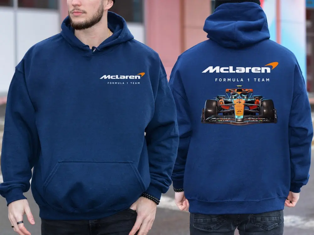 Formula 1 McLaren Hoodie, F1 merch, McLaren shirt, Lando Norris hoodie, Oscar Piastri hoodie, f1 men hoodie, Various colors and sizes, drop shoulder fit