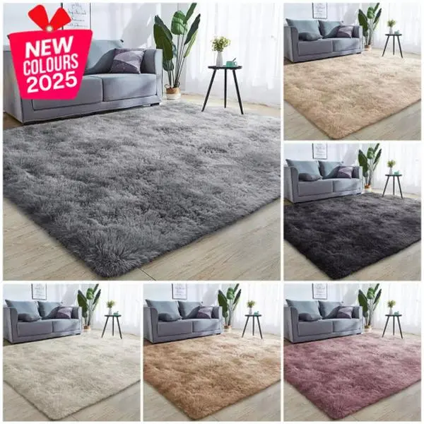 Fluffy Rugs Anti-Slip Large Shaggy Rug Super Soft Mat Living Room Bedroom Carpet