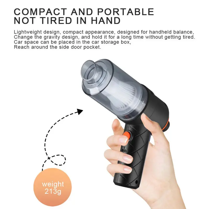 Car-borne wireless vacuum cleaner multi-functional strong blow suction household, small hand-held high-power air cleaner 3