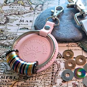 Wander Rings - Travel Memory Keyring - Vegan Leather - Collect Countries, Cities, Memories Charms - ROUND