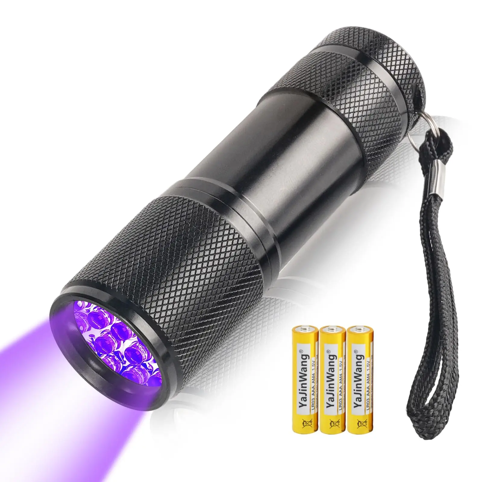 AUXHCYL UV Torch Light,9 LED 395nm Ultraviolet Flashlight Torch, Black Light Detector for Pet Urine on Floors/Carpets,3 AAA Batteries Included