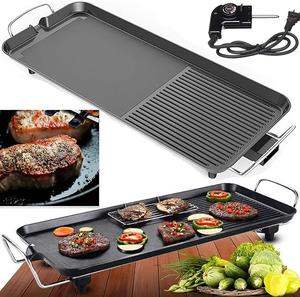Teppanyaki Grill Electric BBQ Table Top Grill with Adjustable Temperature Control - 1500W Indoor Grill with Oil Drip Tray Kitchen Small Appliance Tool Evergreen Kitchenaid machinery home  appliance food processor quick air ankarsrum standmixer home  essen