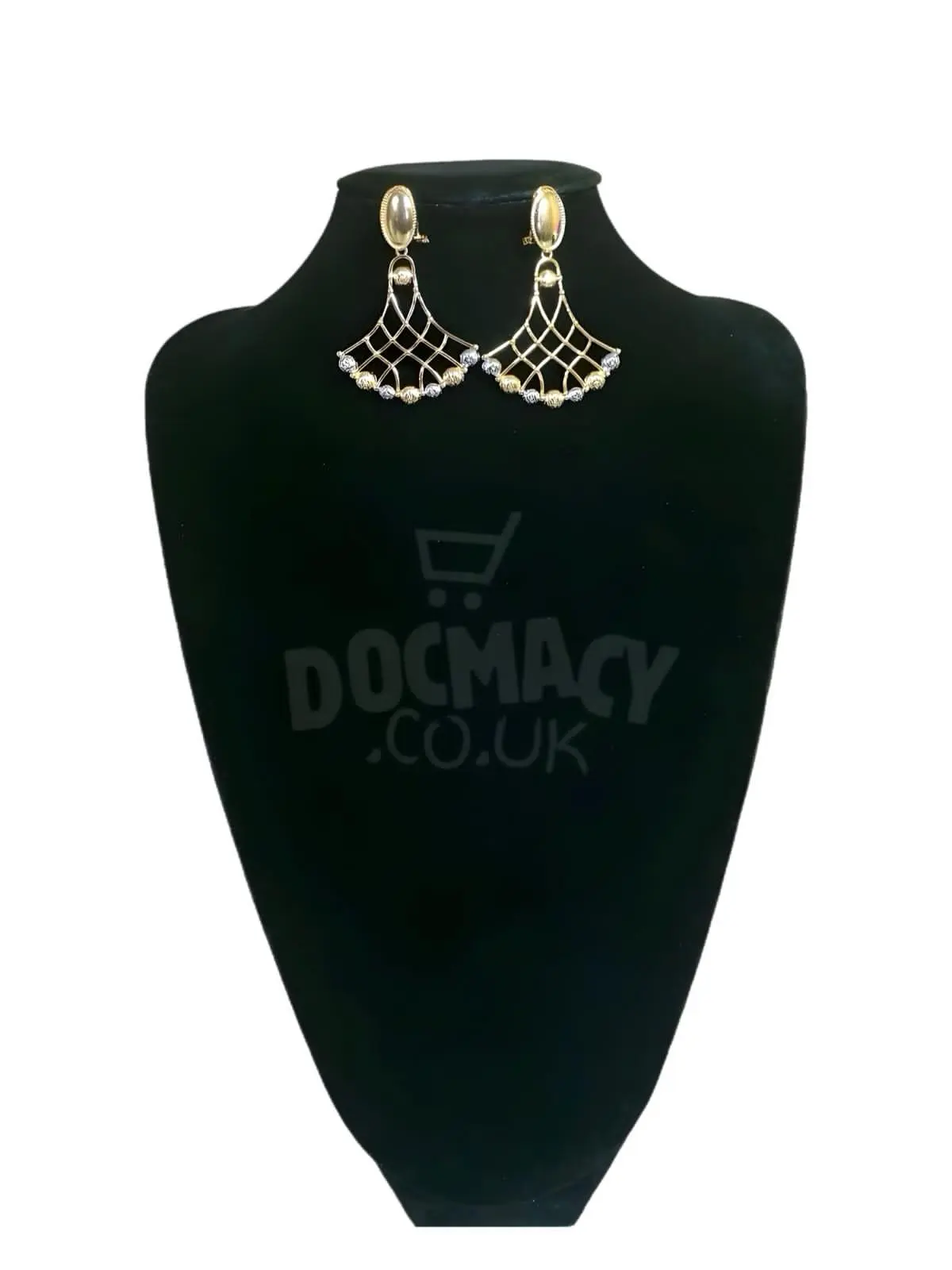 Cobweb earrings featuring a beautiful gold & silver plated design. 