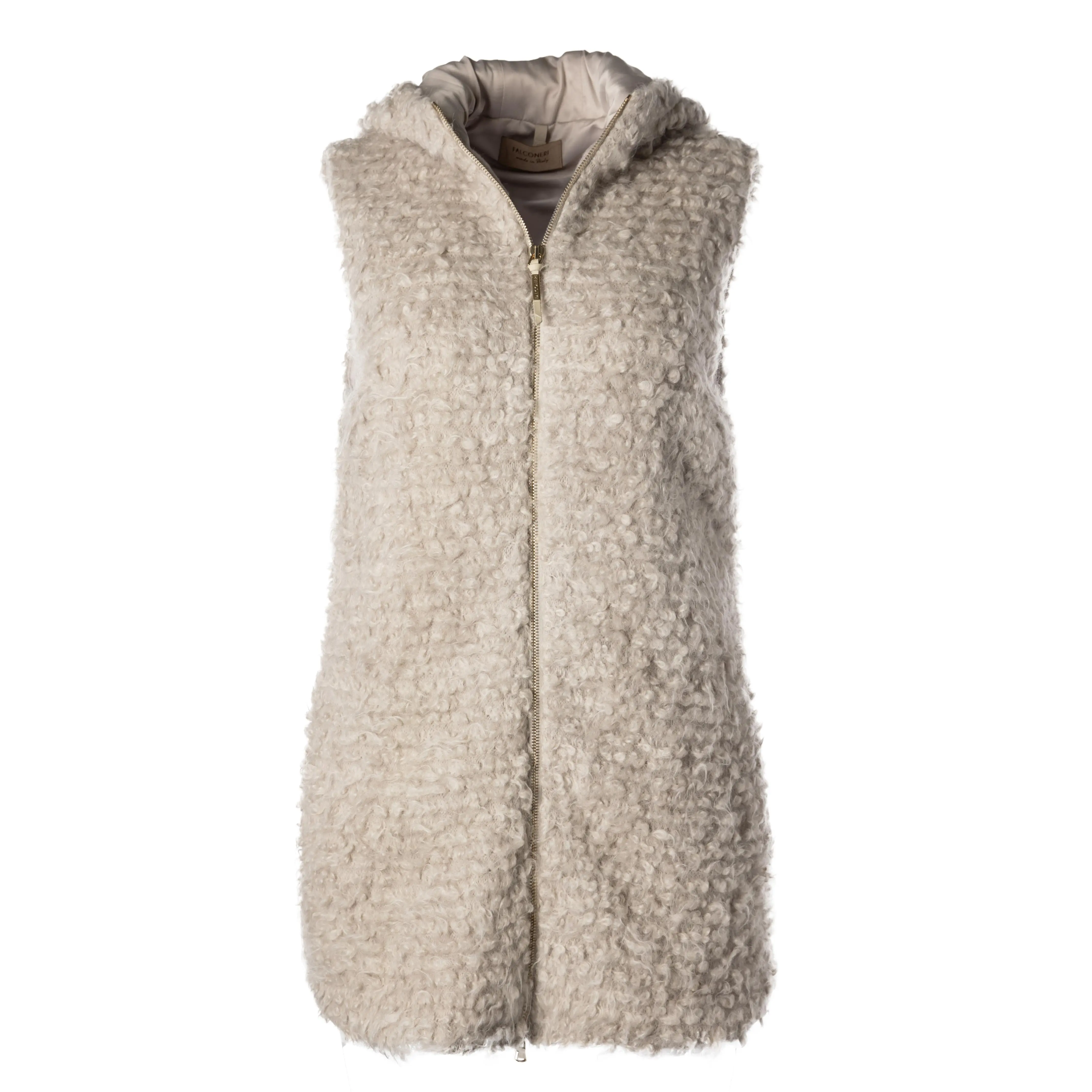 Preowned Falconeri Gilet M / UK 10 Wool Ecru Plain Regular All Seasons Good condition
