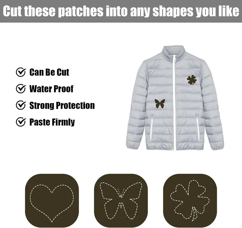 45 Pieces Down Jacket Patches Nylon Repair Tape Self-Adhesive Repair Patch for Jacket Tent Outerwear Repair, Round and Oval Shape. Army green 4