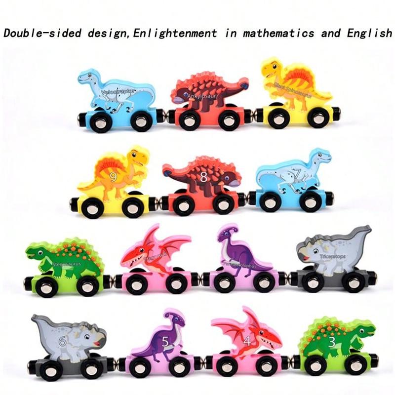 Dinosaur Train Toy, 1 Set Number Train Montessori Toy for Toddlers, Block Assembly Toy for Birthday, Birthday Gifts for Kids 1 year old girl toys early educational baby development 7
