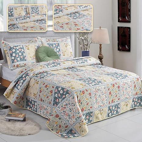 Milan Quilted 3-Piece Bedspread Set with 10 Unique Designs - Available in King and Double Beds 3