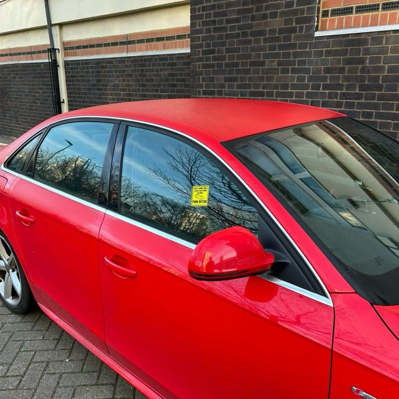 Prank Parking Stickers – 6x Mix pack - 2x Crayon, 2x Great work, 2x ‘C*NT’ - Joke Car Stickers for Awful Drivers 4