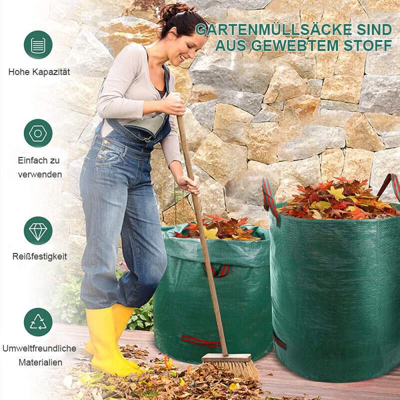 2PCS 272L Heavy Duty Waterproof Large Garden Waste Bags Reusable Storage Bags 5