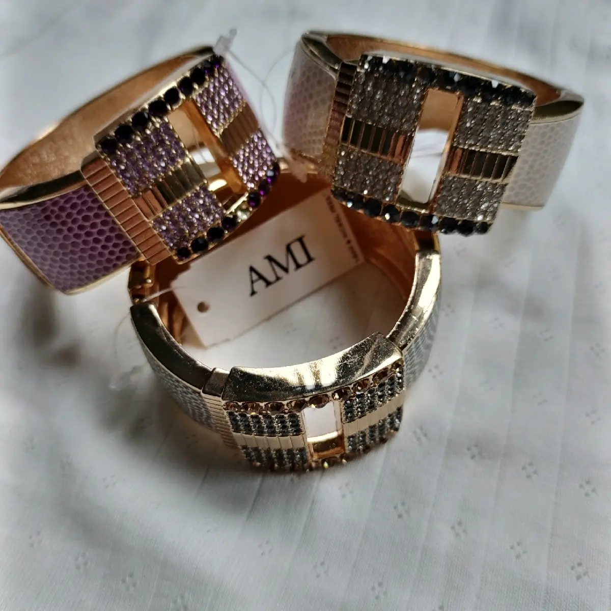 snake skin stuning bracelet one size purple beige grey nickel free