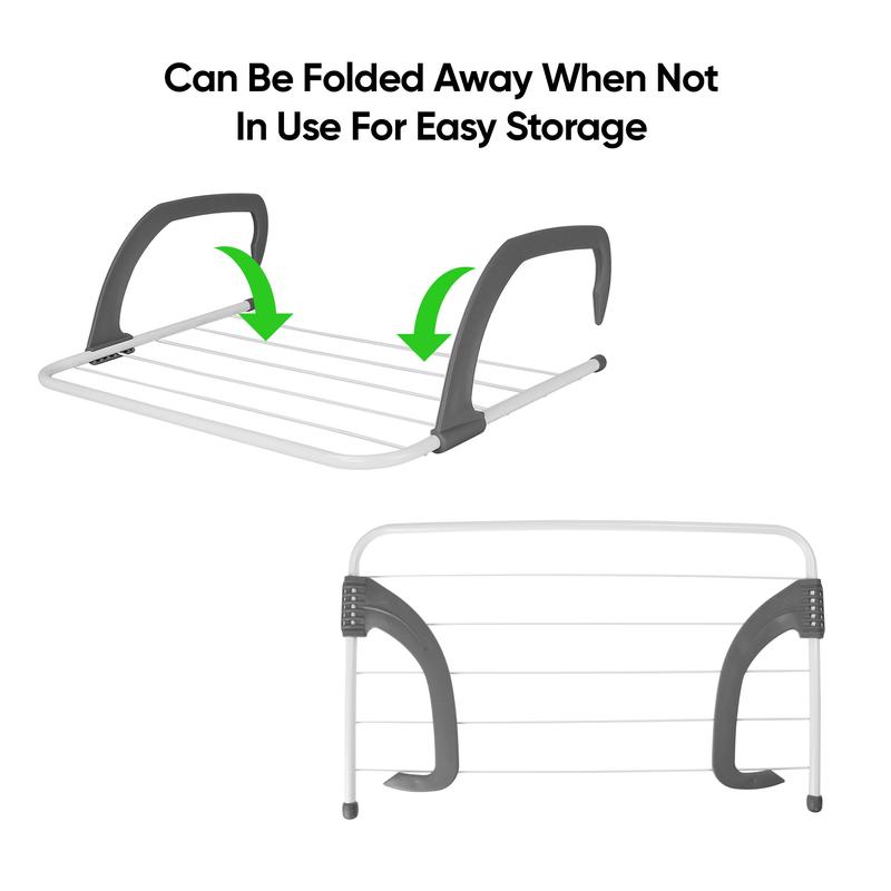 1x GREY Over Radiator Clothes Airer Accessories Laundry Plastic Rack 5